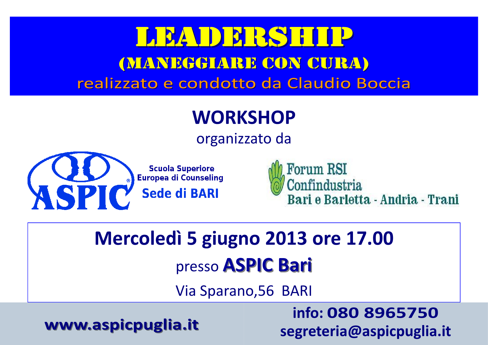 locandina Workshop Leadership